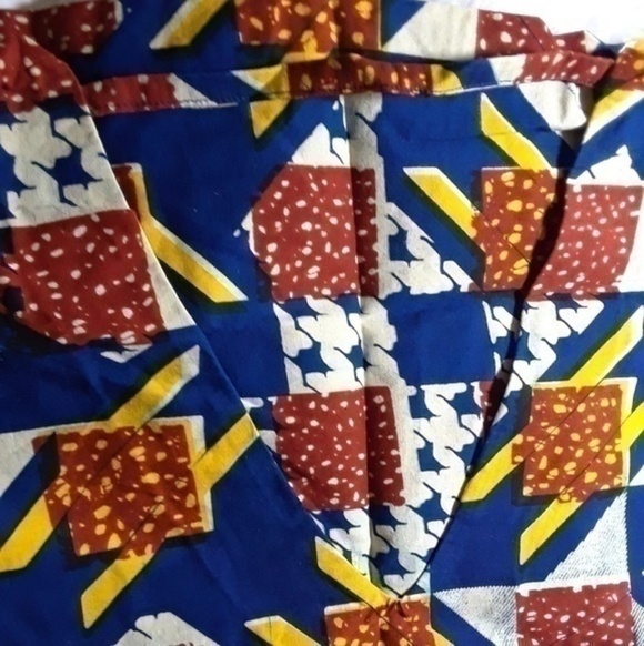 Hounds Tooth Block Print V-Neck Kente Dress - Picture 8 of 8